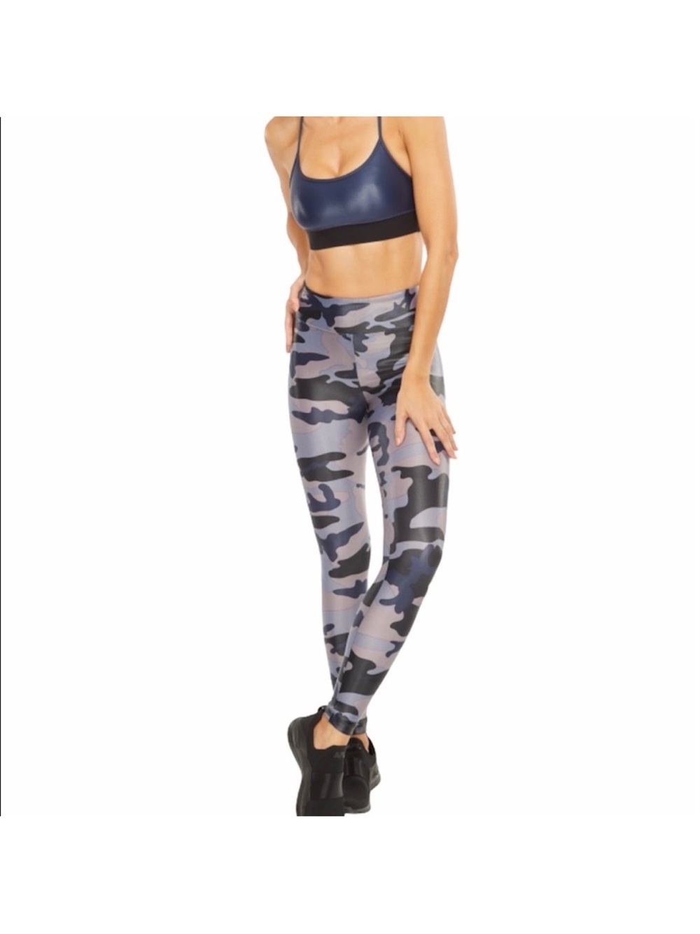 Women’s Koral Size L High-Waist Blue Camo Leggings - Women's Activewear